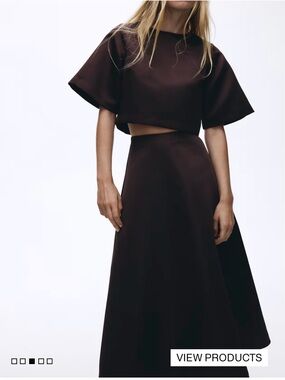 H&M Dark Brown Cropped Boxy Top